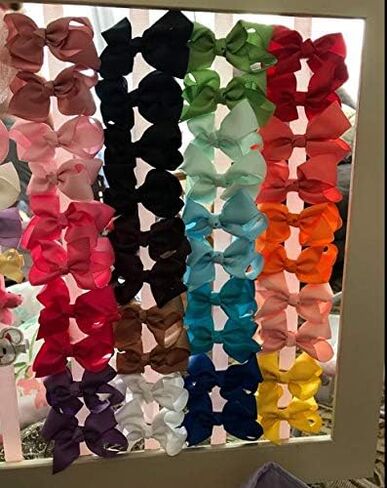 JOYOYO 40 قطعة 4.5 بوصة فيونكات شعر التمساح مقاطع Grosgrain شريط أقواس كبيرة للفتيات الصغار والأطفال 20 لونًا في أزواج in Kuwait