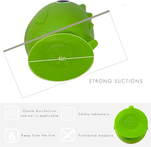 Dino Silicone Baby Snack Containers with Suction for Toddlers,Soft Safe BPA-Free Ppill Proof Snack Cups with Free Silicone Bibs,Green. in Saudi Arabia