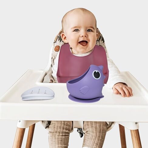 Dino Silicone Baby Snack Containers with Suction for Toddlers,Soft Safe BPA-Free Ppill Proof Snack Cups with Free Silicone Bibs,Green. in Saudi Arabia