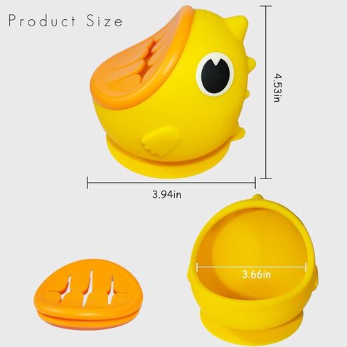 حاويات وجبات خفيفة للأطفال من السيليكون من دينو مع شفط للأطفال الصغار، أكواب وجبات خفيفة ناعمة وآمنة وخالية من مادة BPA مع مرايل سيليكون مجانية، باللون الأخضر. in Kuwait