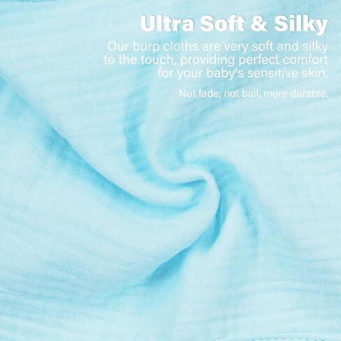 4 Pack Muslin Baby Burp Cloths for Baby Boys and Girls, Multi-Colors 100% Cotton Burping Cloths for Newborn in Saudi Arabia