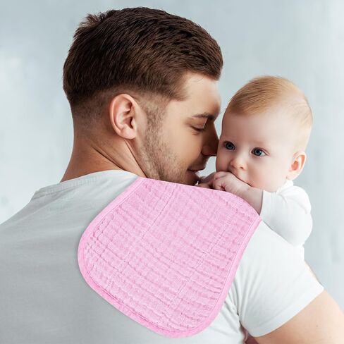 4 Pack Muslin Baby Burp Cloths for Baby Boys and Girls, Multi-Colors 100% Cotton Burping Cloths for Newborn in Saudi Arabia