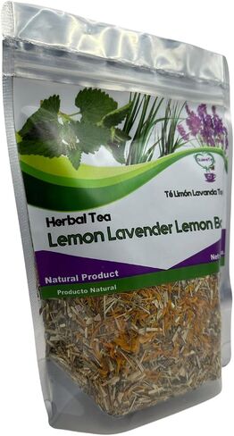 Toronjil Toronjil Tea Melissa Lavander Lemon Tea Chamomile، Quiere Te، 5.3 أونصة (150 جرام)، ما يصل إلى 100 كوب، عبوة واحدة، كيس قابل للإغلاق، شاي أوراق فضفاضة، منتج من المكسيك، طبيعي 100% in Saudi Arabia