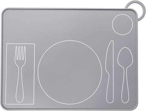 Kids Silicone Montessori Placemat for Toddlers | Children Plate Mat for Dining Table Setting | by Fire Rooster Kids (Grey, 1) in Saudi Arabia