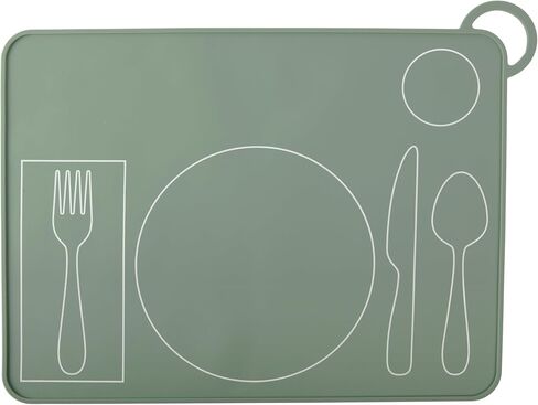 Kids Silicone Montessori Placemat for Toddlers | Children Plate Mat for Dining Table Setting | by Fire Rooster Kids (Green, 1) in Saudi Arabia