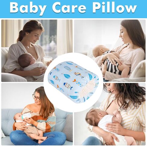 Baby Feeding Arm Pillow for Breastfeeding, Gray Stripes | 00% cotton fabric cushions the caregiver's arm for breastfeeding or bottle feeding. Washable and compact at 23 x 21 cm. in Saudi Arabia