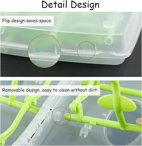 قطعتان من رف تجفيف زجاجات الأطفال، مجفف زجاجات قابل للطي موفر للمساحة، منظم زجاجات الأطفال، حامل مجفف زجاجات الأطفال، صينية مياه قابلة للإزالة للمنزل والسفر (أبيض وأخضر) in Kuwait