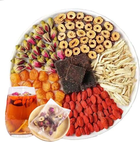 Black sugar ginger jujube tea 10.22oz /290g Brown sugar ginger tea Goji berry Old ginger black sugar tea Guiyuan Drink Tea Bags in Saudi Arabia
