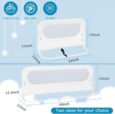Y- Stop Bed Rail for Toddlers, Toddler Bed Rails for King Size Bed, Full Size Queen Bed & Twin, Thick Mattress, Extra Long Folding Bed Rail Guard for Baby, Elderly Adults, Children & (59L*35W) in in Saudi Arabia