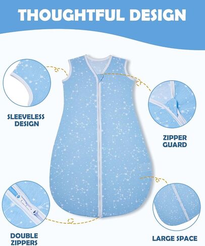 Lilian&Gema Baby Sleep Sack Unisex Baby Sleeping Bag 0.5 TOG Extra Soft Lightweight Wearable Blanket for Infant Toddler in Saudi Arabia