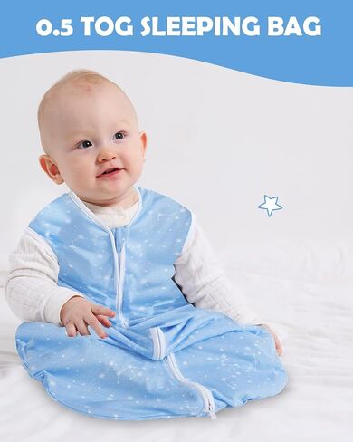 Lilian&Gema Baby Sleep Sack Unisex Baby Sleeping Bag 0.5 TOG Extra Soft Lightweight Wearable Blanket for Infant Toddler in Saudi Arabia