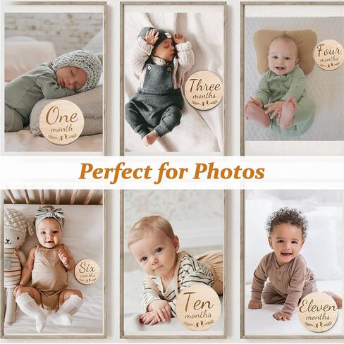 Baby Monthly Milestone,Baby Growth and Pregnancy Growth Cards, 1-12 Months, Gender-Neutral Gift in Saudi Arabia