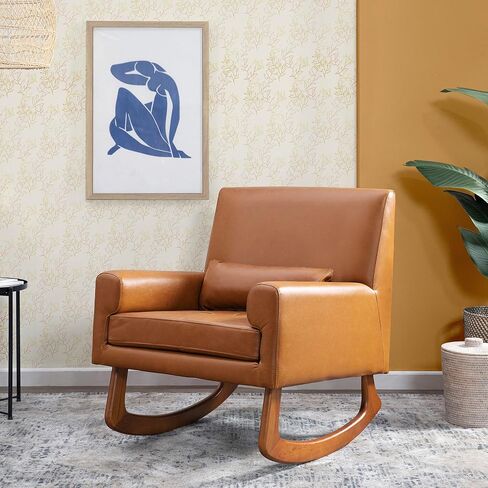 Sleepytime Rocker in Ivory Boucle with Light Legs, Wood, Foam, Greenguard Gold and CertiPUR-US Certified in Kuwait