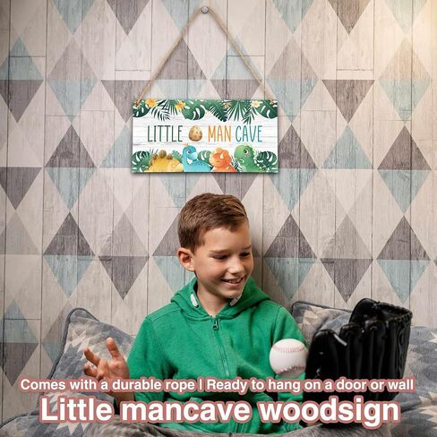 Little Man Cave Sign, Outer Space Room Decor, Boys Decorations for Bedroom Nursery Playroom Wall Art (6"x12") -D07 in Kuwait