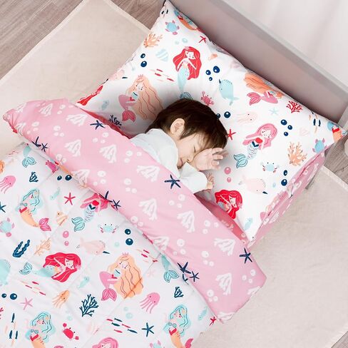 PHF 4 Piece Toddler Bedding Set, Ultra Soft Toddler Comforter Sets Include Comforter, Fitted Sheet, Flat Top Sheet and Pillowcase for Girls, Floral Bed in A Bag for Baby Bedroom, Floral in Saudi Arabia