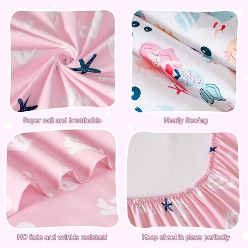 PHF 4 Piece Toddler Bedding Set, Ultra Soft Toddler Comforter Sets Include Comforter, Fitted Sheet, Flat Top Sheet and Pillowcase for Girls, Floral Bed in A Bag for Baby Bedroom, Floral in Saudi Arabia
