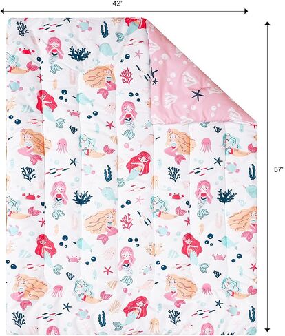 PHF 4 Piece Toddler Bedding Set, Ultra Soft Toddler Comforter Sets Include Comforter, Fitted Sheet, Flat Top Sheet and Pillowcase for Girls, Floral Bed in A Bag for Baby Bedroom, Floral in Saudi Arabia