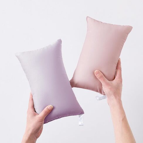 MEILA 2 Pack Cotton Toddler Pillows, 13x18 Pillows for Sleeping and Traveling, Machine Washable Kids Pillows Ideal for Crib, Bed, Cot and Nap, Light Pink & Lilac in Saudi Arabia