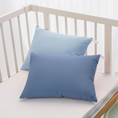 MEILA 2 Pack Cotton Toddler Pillows, 13x18 Pillows for Sleeping and Traveling, Machine Washable Kids Pillows Ideal for Crib, Bed, Cot and Nap, Light Pink & Lilac in Saudi Arabia