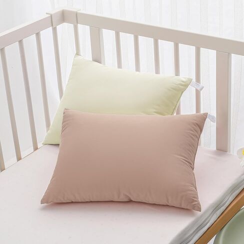 MEILA 2 Pack Cotton Toddler Pillows, 13x18 Pillows for Sleeping and Traveling, Machine Washable Kids Pillows Ideal for Crib, Bed, Cot and Nap, Light Pink & Lilac in Saudi Arabia