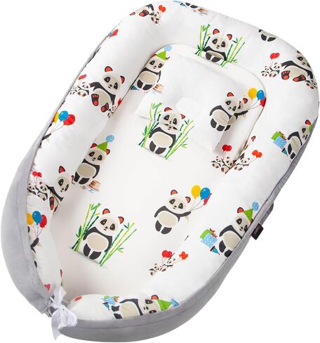 Lovely Panda Baby nest Lounger and Baby Lounger with DockATot, Snuggle me Lounger, Snuggle nest. Baby Bed Lounger Pillow for Newborn to co Sleeper for Baby in Bed, and Baby Bassinet Bed. in Saudi Arabia