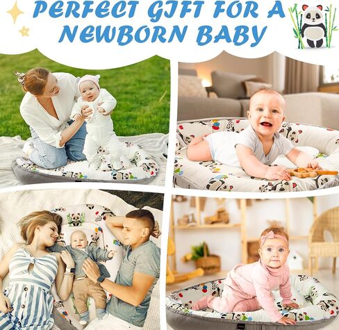Lovely Panda Baby nest Lounger and Baby Lounger with DockATot, Snuggle me Lounger, Snuggle nest. Baby Bed Lounger Pillow for Newborn to co Sleeper for Baby in Bed, and Baby Bassinet Bed. in Saudi Arabia