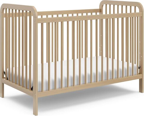 Storkcraft Pasadena 3-in-1 Convertible Crib (White with Driftwood) – GREENGUARD Gold Certified, Converts to Daybed and Toddler Bed, Fits Standard Full-Size Crib Mattress, Adjustable Mattress Height in Saudi Arabia