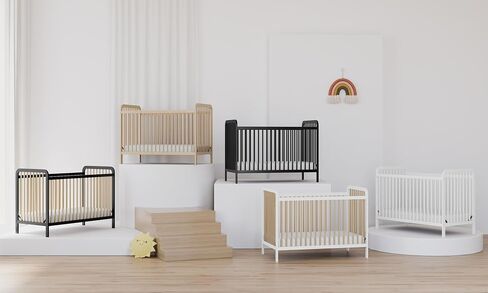 Storkcraft Pasadena 3-in-1 Convertible Crib (White with Driftwood) – GREENGUARD Gold Certified, Converts to Daybed and Toddler Bed, Fits Standard Full-Size Crib Mattress, Adjustable Mattress Height in Saudi Arabia