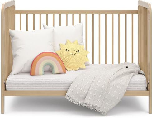 Storkcraft Pasadena 3-in-1 Convertible Crib (White with Driftwood) – GREENGUARD Gold Certified, Converts to Daybed and Toddler Bed, Fits Standard Full-Size Crib Mattress, Adjustable Mattress Height in Saudi Arabia