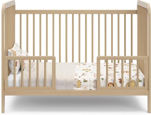 Storkcraft Pasadena 3-in-1 Convertible Crib (White with Driftwood) – GREENGUARD Gold Certified, Converts to Daybed and Toddler Bed, Fits Standard Full-Size Crib Mattress, Adjustable Mattress Height in Saudi Arabia