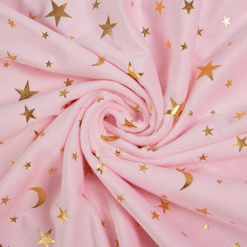 Baby Blanket for Boys Girls Soft Minky with Double Layer Dotted Backing, Star and Moon Printed 30 x 40 Inch Receiving Blanket (Violet) in Saudi Arabia