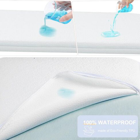 NeoBorn Baby Bassinet Mattress Pad, 35" x 20" Dual Sided Comfort Gel Memory Foam Mattress with Removable Breathable Soft Tencel Cover Fit for ANGELBLISS/AMKE/Bellababy/Yamesmile Baby Bassinet in Saudi Arabia