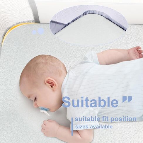 NeoBorn Baby Bassinet Mattress Pad, 35" x 20" Dual Sided Comfort Gel Memory Foam Mattress with Removable Breathable Soft Tencel Cover Fit for ANGELBLISS/AMKE/Bellababy/Yamesmile Baby Bassinet in Saudi Arabia