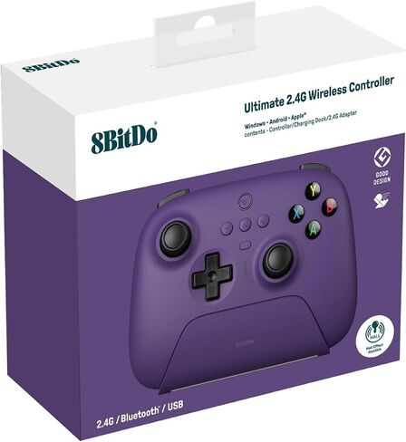 8Bitdo Ultimate 2.4g Wireless Controller With Charging Dock, 2.4g Controller for PC, Android, Steam Deck & iPhone, iPad, macOS and Apple TV (Pastel Pink) in Saudi Arabia