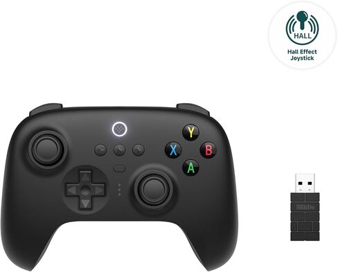 وحدة تحكم لاسلكية 8Bitdo Ultimate 2.4g مع قاعدة شحن، وحدة تحكم 2.4g للكمبيوتر الشخصي، Android، Steam Deck & iPhone، iPad، macOS وApple TV (وردي باستيل) in Saudi Arabia