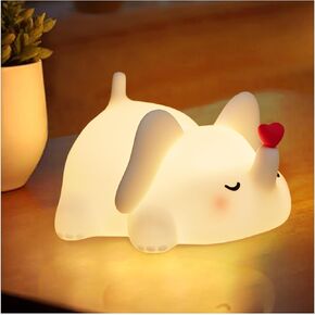 Silicone Elephant Night Light for Kids Room Dimmable Rechargeable Nursery Animal Nightlight Gifts for Women Girls Boys Room Decor 3 Level Brightness Toddler Bedroom Bedside Touch Lamp in Saudi Arabia
