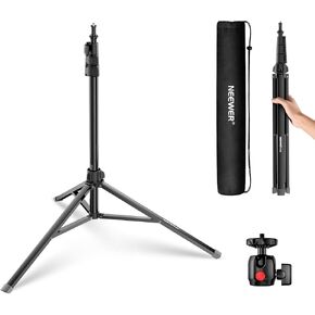 Neewer Photography Light Stand 1.8-6.6ft/56-200cm مع رأس الكرة 1/4 "المسمار ، Max Load 8.8lb/4kg STUTION STUDIO STUDIO TRIPOD ، حامل فيديو للهاتف لكاميرا STOFBOX SOFTBOX in Kuwait