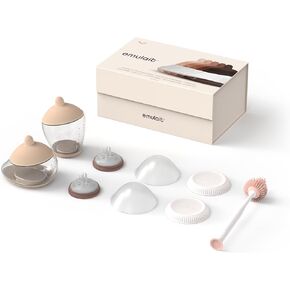 Baby Bottle Starter Kit Includes 2 Bottles 2 Nipples 2 Caps 2 Lids 2 Responsive Flow Valves, Cleaning Brush - Medium - Shape 3-RFV in Saudi Arabia