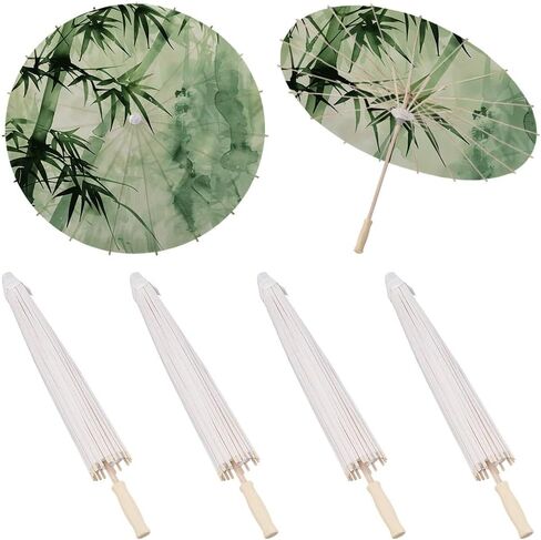Nbeads 4 PCS 23.6inch مظلات الورق الأبيض ، صينية زخرفية مزخرفة DIY المظلات الورقية المزيوتة للحرف الفوتوغرافية حفلة in Saudi Arabia