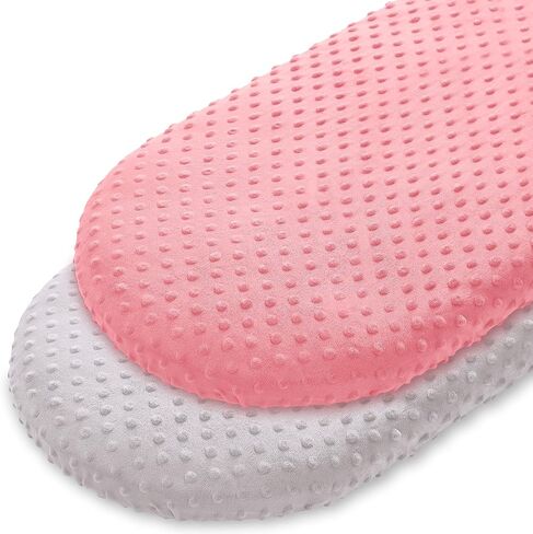 Entisn Minky Dot Fitted Crib Sheet 28x52 Inch 2 Pack, Fleece Nursery, White | Deep Pocket Elasticized for Snug Fit, 3D Dot Texture Calms Baby, Machine Washable, No-Slip Design, 2 Fitted Sheets Included in Saudi Arabia