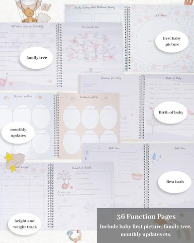 كتاب ذاكرة الطفل لصبي أو فتاة Baby Book Thekake Baby Year Year Book Track Your Baby Journal Photo Photo Record Milesons Baby's Milestones and Photos for Baby Shower Newborn Baby Baby. in Kuwait