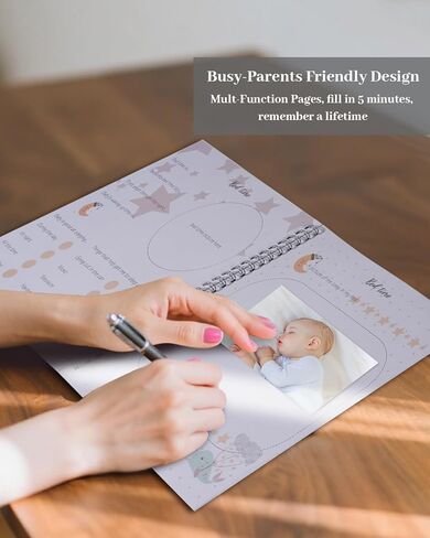 كتاب ذاكرة الطفل لصبي أو فتاة Baby Book Thekake Baby Year Year Book Track Your Baby Journal Photo Photo Record Milesons Baby's Milestones and Photos for Baby Shower Newborn Baby Baby. in Kuwait