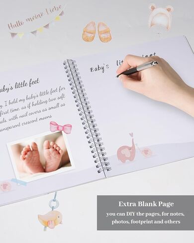 كتاب ذاكرة الطفل لصبي أو فتاة Baby Book Thekake Baby Year Year Book Track Your Baby Journal Photo Photo Record Milesons Baby's Milestones and Photos for Baby Shower Newborn Baby Baby. in Kuwait