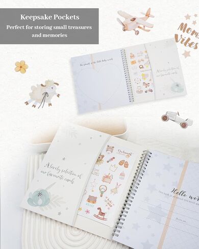 كتاب ذاكرة الطفل لصبي أو فتاة Baby Book Thekake Baby Year Year Book Track Your Baby Journal Photo Photo Record Milesons Baby's Milestones and Photos for Baby Shower Newborn Baby Baby. in Kuwait