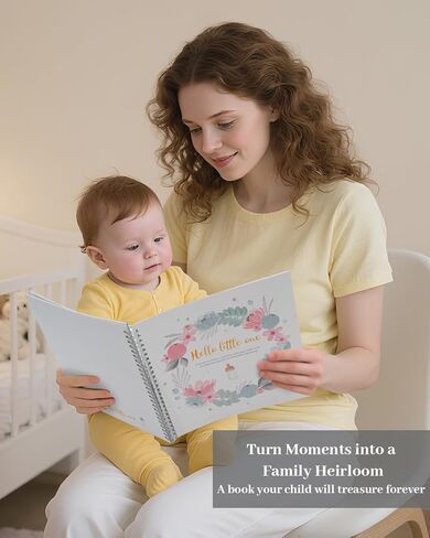 كتاب ذاكرة الطفل لصبي أو فتاة Baby Book Thekake Baby Year Year Book Track Your Baby Journal Photo Photo Record Milesons Baby's Milestones and Photos for Baby Shower Newborn Baby Baby. in Kuwait