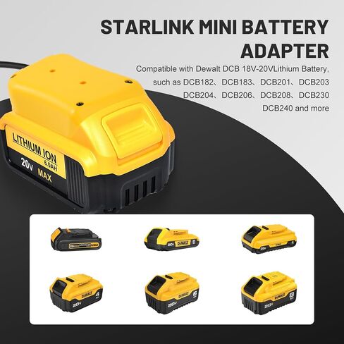 6.56ft starlink Mini Power Bank Adapter ، 18 Volt Battery Adapter Charger Charger Cable متوافق مع MIL-Waukee M18 in Kuwait
