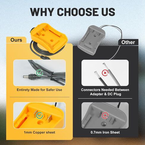 6.56ft starlink Mini Power Bank Adapter ، 18 Volt Battery Adapter Charger Charger Cable متوافق مع MIL-Waukee M18 in Kuwait