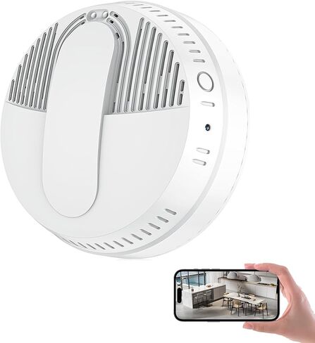 Lizvie Hidden Camera Smoke Dector ، Wireless WiFi 1080p Full HD Spy Cam مع اكتشاف الحركة والرؤية الليلية ، يدعم التحكم عن بُعد في التطبيقات المربية/PET/Baby Home Security. in Saudi Arabia