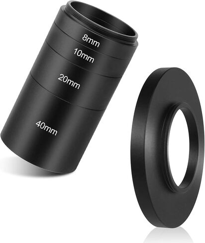 Astromania Astronomical T2-Extension Tube Kit for Cameras and eyepieces - Length 8mm 10mm 20mm 40mm - Bundle with - T2 Female Thread to C-Mount Camera Adapter in Saudi Arabia