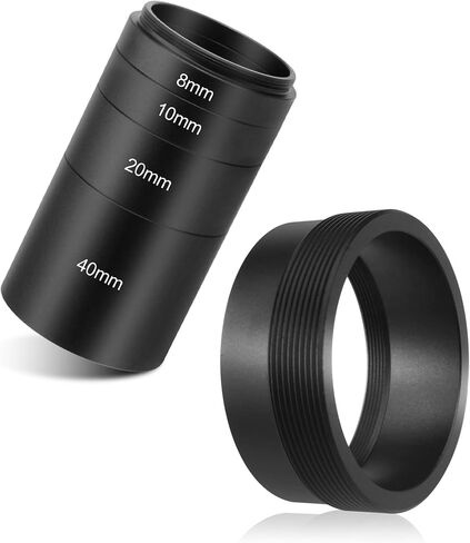 Astromania Astronomical T2-Extension Tube Kit for Cameras and eyepieces - Length 8mm 10mm 20mm 40mm - Bundle with - M42X0.75 Female to SCT Male Thread (2", 24 TPI) Telescope Adapter in Saudi Arabia